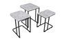 Hanah Home Ce Metal Zigon - 9404 Juego de Mesas Nido (3 Piezas) Blanco y Negro